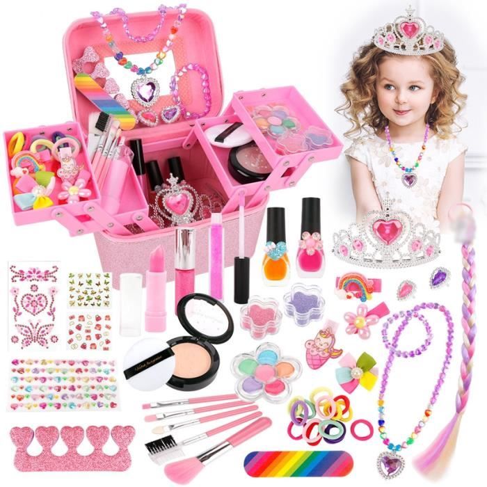 Maquillage Enfant Jouet Fille 34PCS Jouet Ensemble De Maquillage Lavable Jouets Jeu de Rôle Princesse pour Petites Filles
