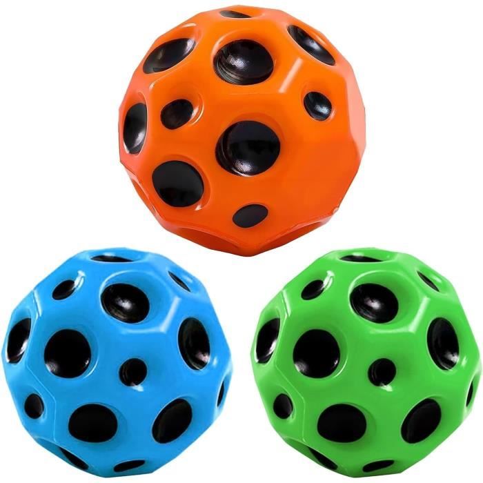 Balles rebondissantes - Moon Ball - 3 balles en caoutchouc - Effet sonore - Utilisation intérieure/extérieur
