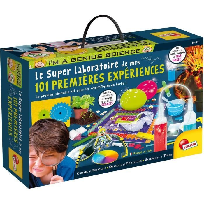 Kit Scientifique - LISCIANI GIOCHI - IM A GENIUS - 101 Expériences - Matériel Inclus - Manuel Illustré
