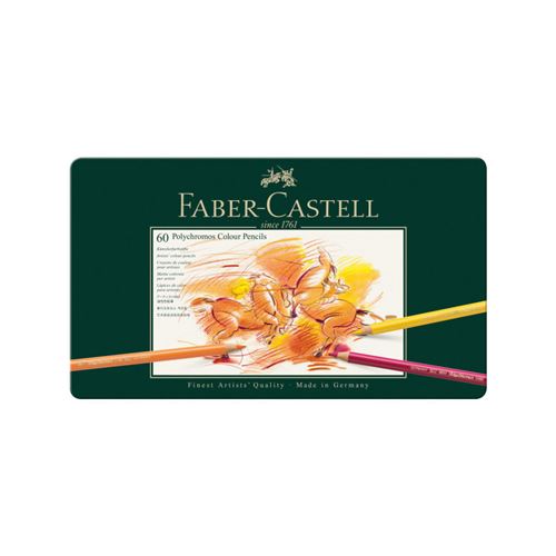Crayons de couleur - Polychromos - Faber-Castell - Boîte métal 60 pièces