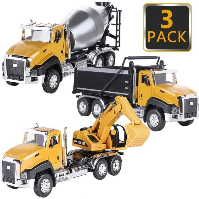 Camion Chantier Pelleteuse Enfants Jouet Tracteur Tombereau Bétonnière Excavatrice Tractopelle Métal Construction Véhicule Camion