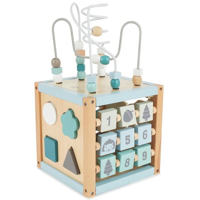 Cube dactivité bébé - Bieco - Scandi-Chic - Motricité fine - Jeu dencastrement - Bois