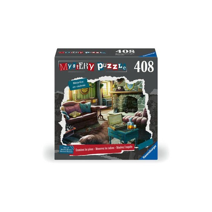 Puzzle - RAVENSBURGER - Mystery puzzle Meurtre en cadeau - 408 pièces - Enquête passionnante - Multicolore