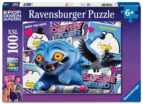 Puzzle 100 pièces XXL Ravensburger Le duo Derpy et Sussie KPop Demon Hunters