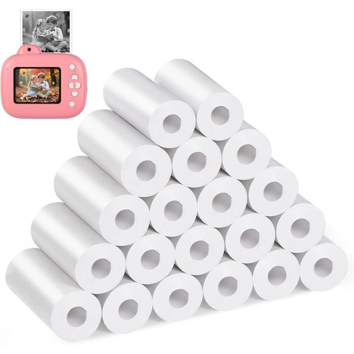 20 Rouleaux Papier Appareil Photo Enfant Papier Thermique Pour Appareil Photo Instantané Enfant Papier De Rechange Pour Appareil