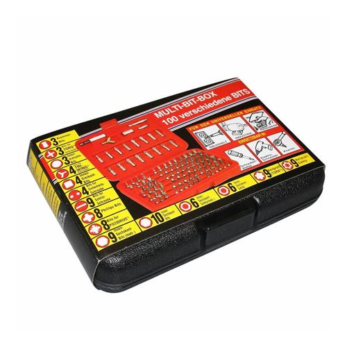 Embouts de serrage et vissage 1-4 universel adaptable tournevis - perceuse - cliquet a douille (coffret 100 pieces) -p2r-