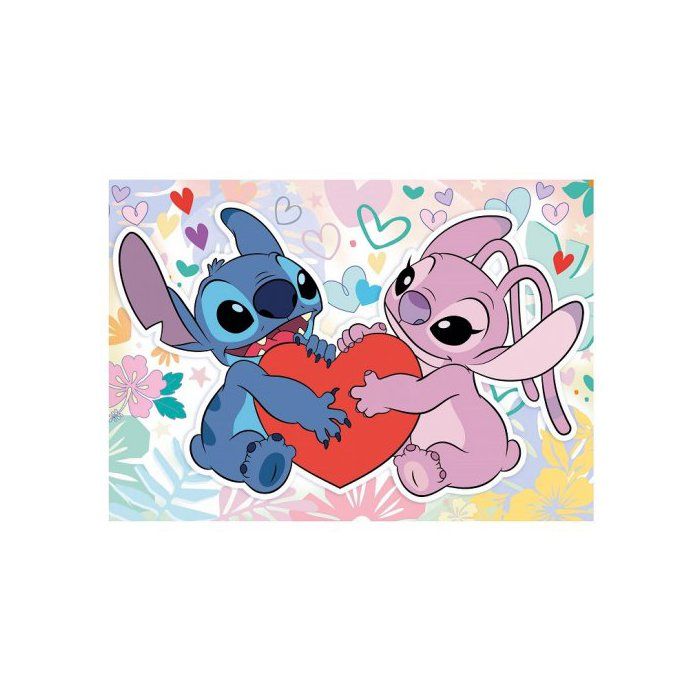Puzzle Disney 500 pieces Stitch et Angel Love + colle Fix - Nouveaute - Dessins animes - Enfant Adulte - Set