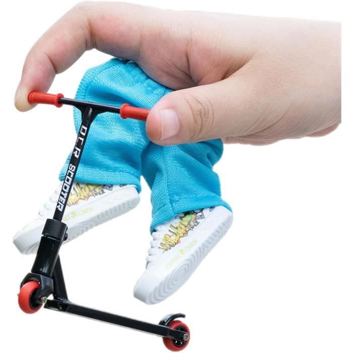 Métal Finger Scooter Set Mini Finger Skateboard Finger Trottinette Doigt Chaussures Pantalon Et Accessoires De Scooter De Doigt