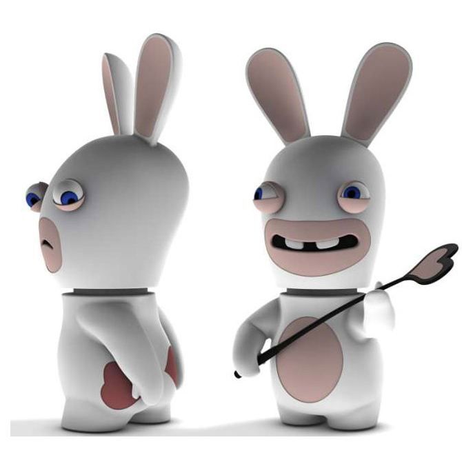 Statuettes Bobble Head Punishes Well - Ubisoft - Lapins Crétins - 18 cm - Blanc