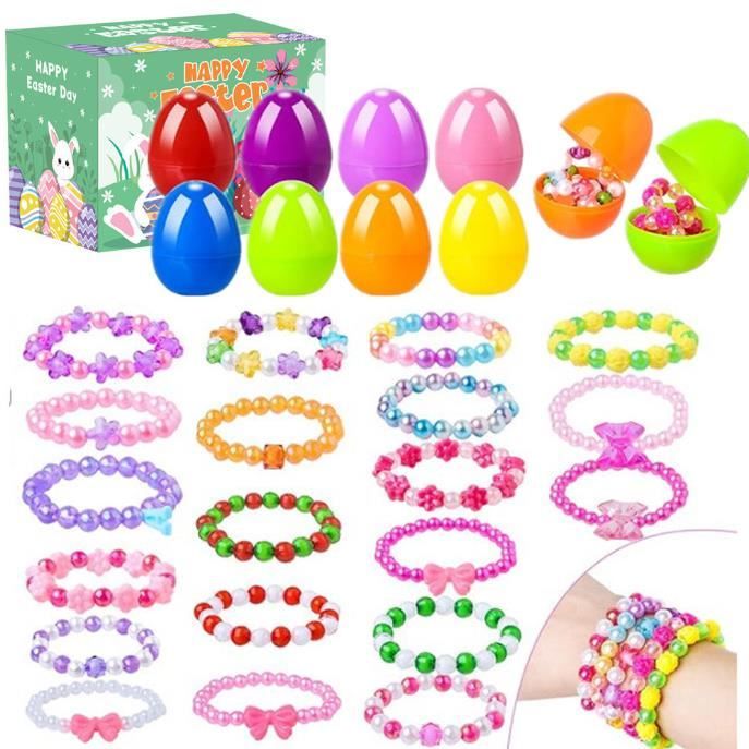 Bijoux - Oeufs de Pâques - Surprise - 16 Bracelets - Cadeau Enfant - Fille 5 ans et plus