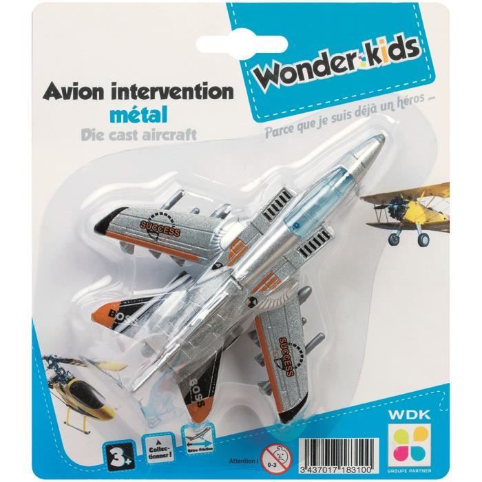 Avion en métal - Rétro - 11 cm - Modèle aléatoire - Friction - Livraison à lunité