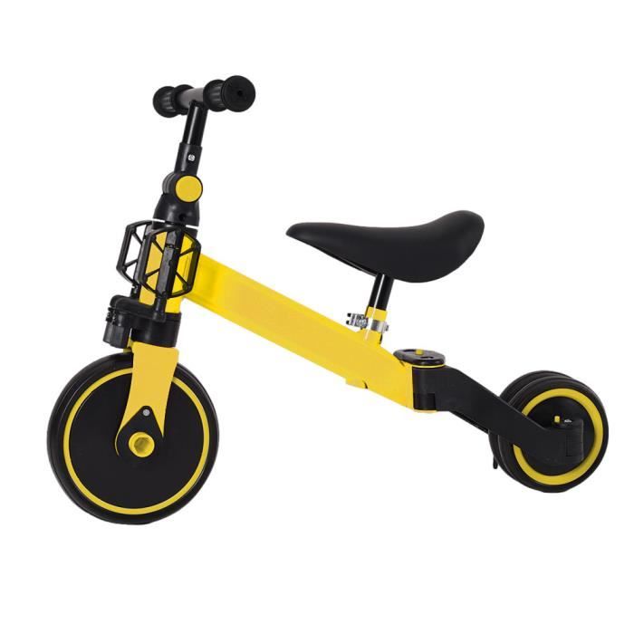 TRAYANTE TRICYCLE  Tricycle pour enfants - Vélo 2 en 1 pour enfants sans poignée de poussée Jaune