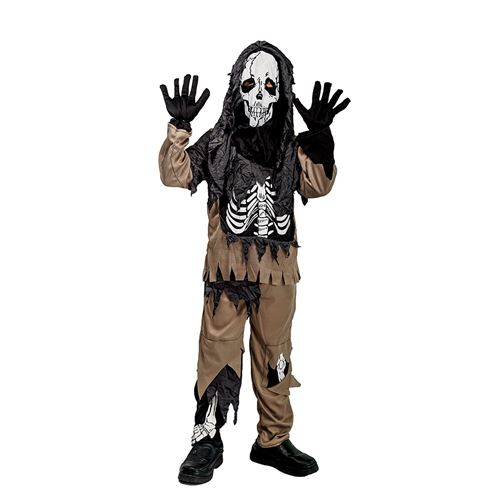 déguisement squelette zombie enfant - 5/6 ans - marron - ptitclown 88357