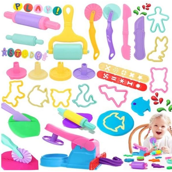 22 Pièces Outils de Pâte À Modeler Moules Kit Enfants Jouets Outils de Pâte à Modeler Outils de Pâte à Modeler(Couleur Aléatoire)