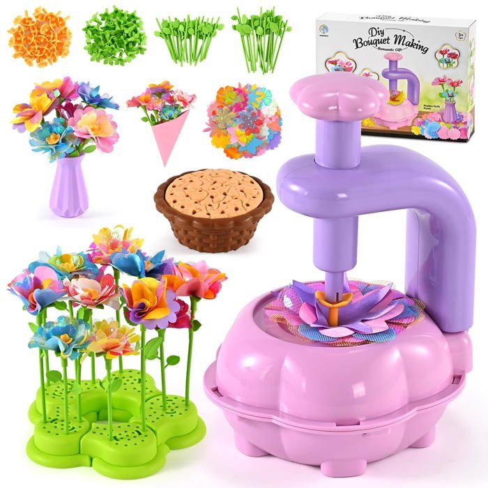 Kit Création Bouquet de Fleurs DIY - Activité Manuelle Enfant 4-12 Ans Cadeau Créatif Filles pour Anniversaire Noël