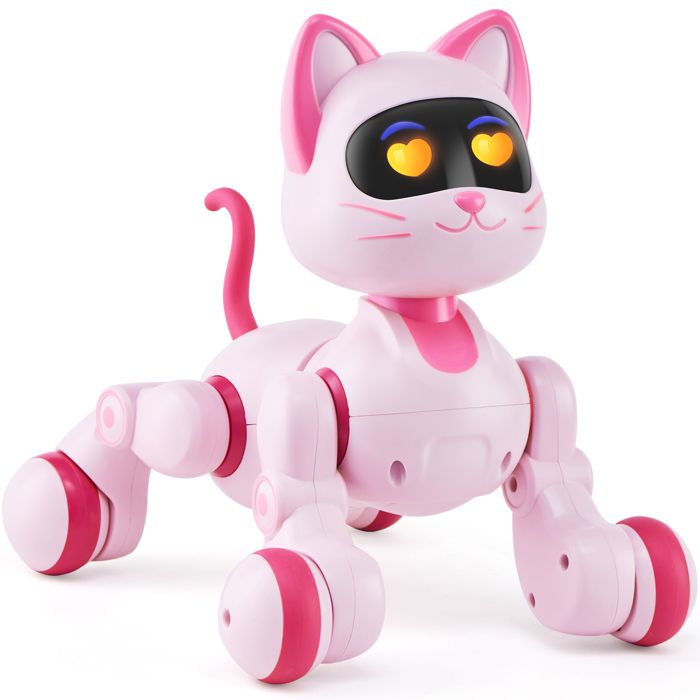 Jouet de Chat Robot Télécommandé-Duoku-Programmable-Interactif Intelligent pour Enfants-Contrôle Tactile Marche Chante Danse