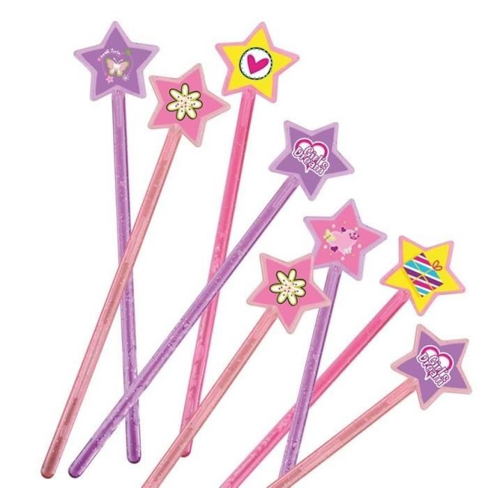 Mini jouets Baguette de fée - PTIT CLOWN - re23492 - Multicolore - Rose - Lot de 5