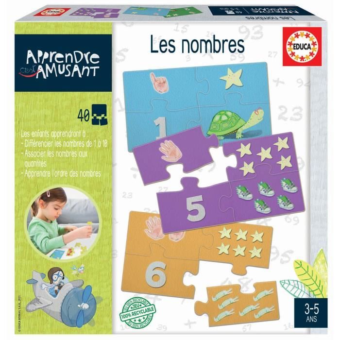 Jeu éducatif - ACA - Les Nombres - Apprentissage des nombres - 6 puzzles - À partir de 3 ans