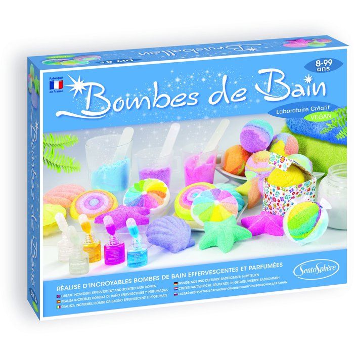 Bombes de Bain - SENTOSPHERE - Fabrique tes propres bombes ou galet effervescents - Différentes formes - Dès 8 ans