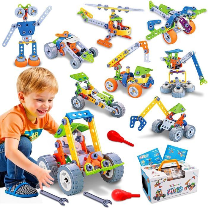 Jouet Enfant 3 4 5 6 Ans Garcon FilleJeux de Construction Enfant Cadeau 3 4 5 6 AnsJouet Garcon Fille 3-6Ans avec Boîte Rangement
