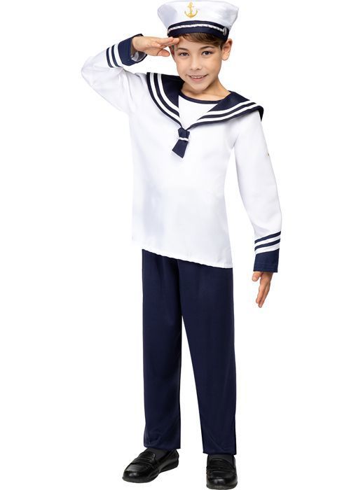 FUNIDELIA Déguisement marin garçon - Déguisement pour garçon et accessoires pour Halloween carnaval et fêtes.