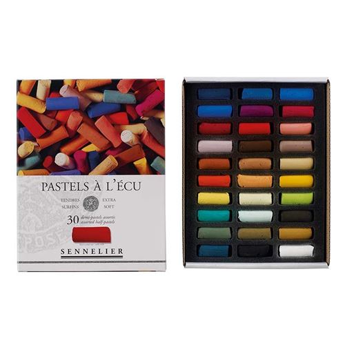 Etui Pastels 'A l'écu' - 30 demi-pastels - Assortis