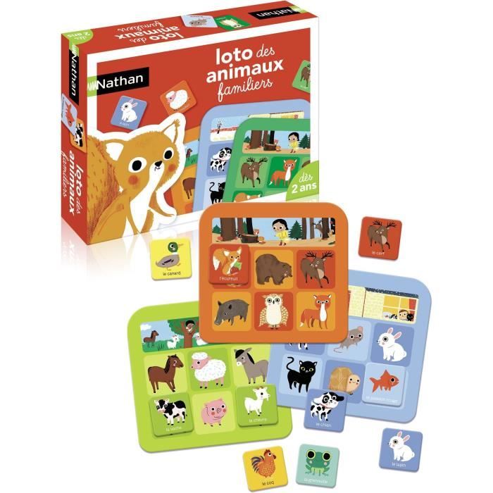 Loto des animaux familiers - NATHAN - Jeu éducatif pour enfant - 1-5 joueurs - 24 mois et plus