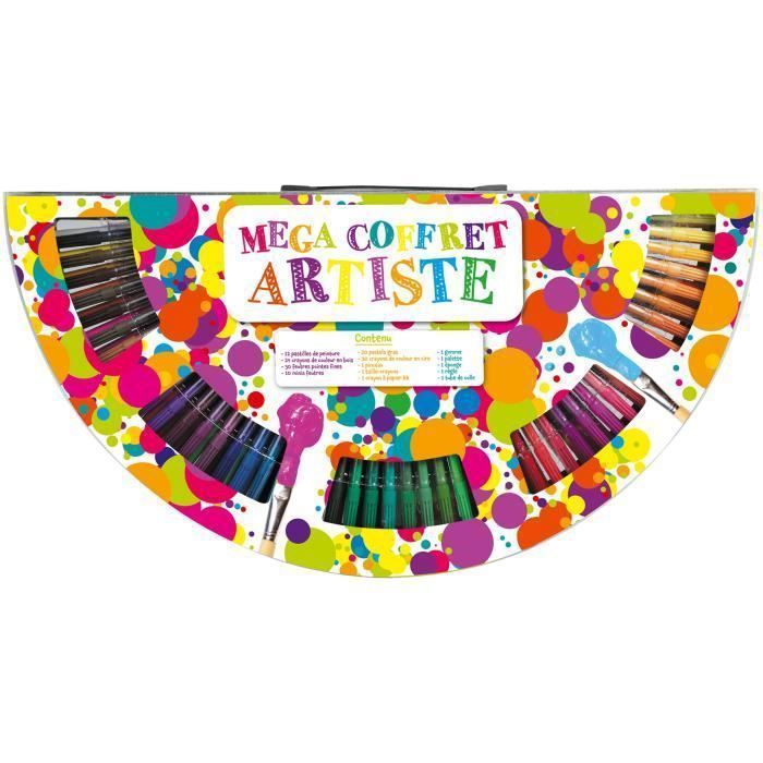 Mallette dart - WONDERKIDS - Mega coffret artiste - 154 pièces - Couleur gris - Mixte