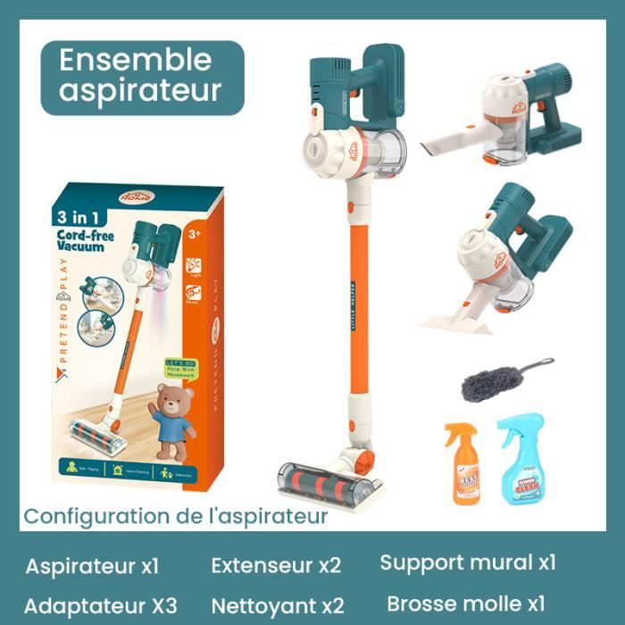 Aspirateur enfant Jouets de nettoyage de maison garçons et filles Ensemble doutils de nettoyage daspirateur simulé 9 Accessoires
