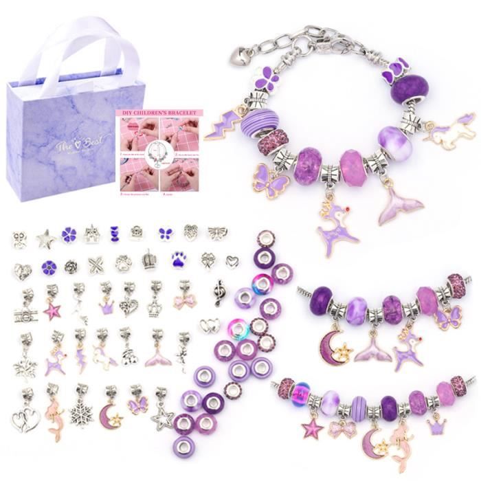 Kit de Fabrication de Bracelets - DIY - Enfants - Coloré - 5 cm réglable - Cadeau Anniversaire