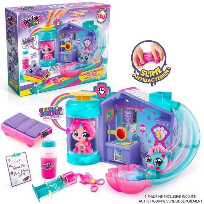 CANAL TOYS - Dr Slime - Clinique Vétérinaire -Soigne ton animal - Figurine et Slime anti bactérien - DSM 006