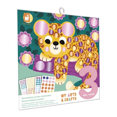 Jeu créatif Janod Gommettes rondes métallisées Animaux