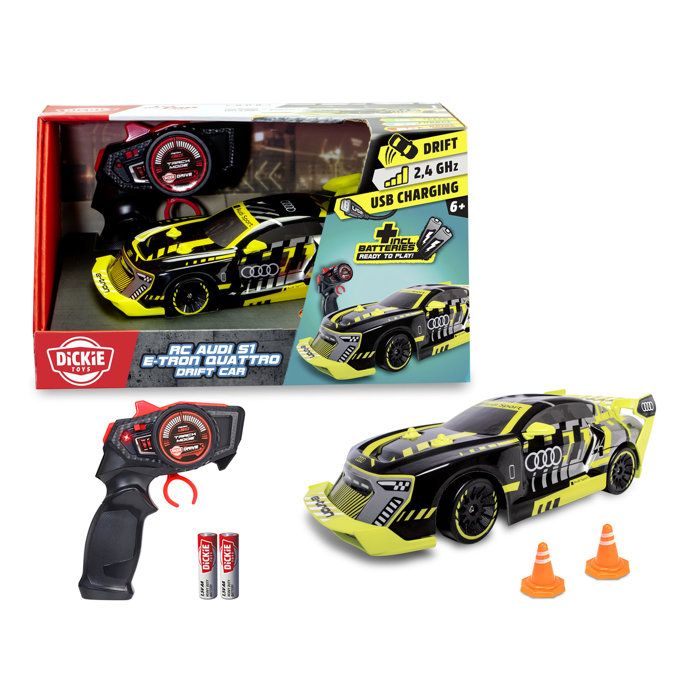 Dickie - Véhicule Radiocommandée - Audi S1 E-Tron Drift - 22cm - Dès 6 ans