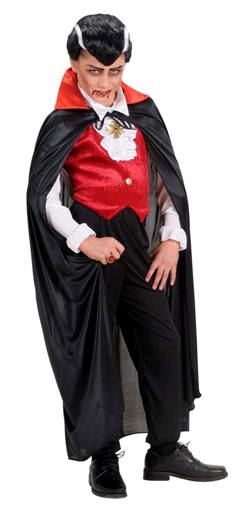 Cape De Vampire Noir/Rouge - Enfant WIDMANN
