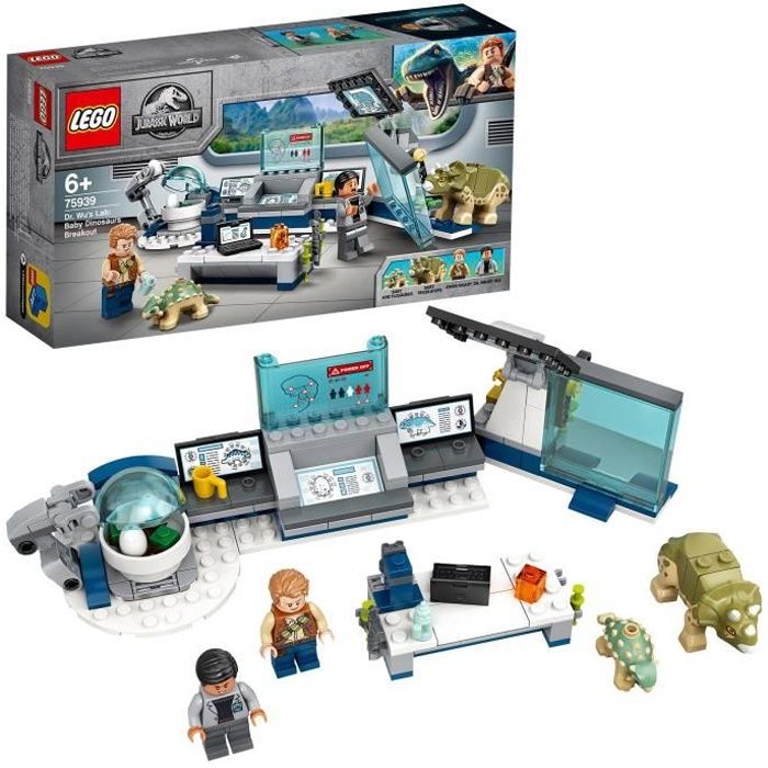 LEGO® Jurassic World 75939 Le labo de Dr Wu : lévasion des bébés dinosaures Jouet Enfants 6 ans et plus avec Figurine Tricératops
