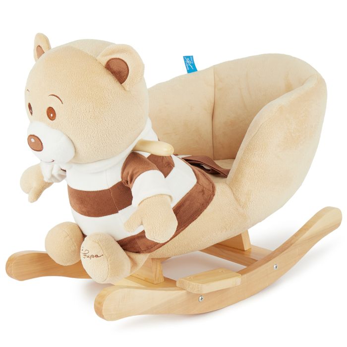 Bieco Peluche Animal à Bascule Ours  Cheval à Bascule Animal a Bascule Bebe Animaux a Bascule Enfant Cheval Bascule Bois