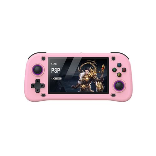 Console de jeu SZSMART G28 4,3 pouces HD + 128 Go 30 000 jeux - Rose