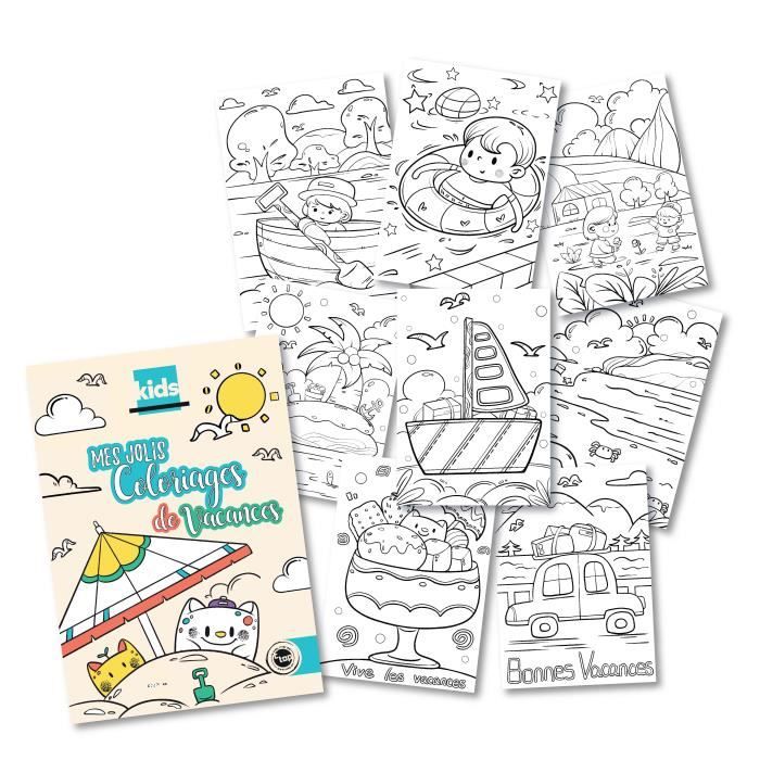 Carnet de coloriages vacances - 24 pages - 21 x 297 cm