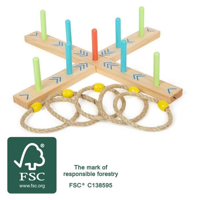 Jeu de lancer danneaux - Active - Bois FSC - Multicolore - Pour enfants - 3 ans et plus