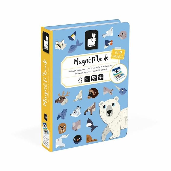Janod MagnétiBook Animaux Polaires Jeu Magnétique Éducatif