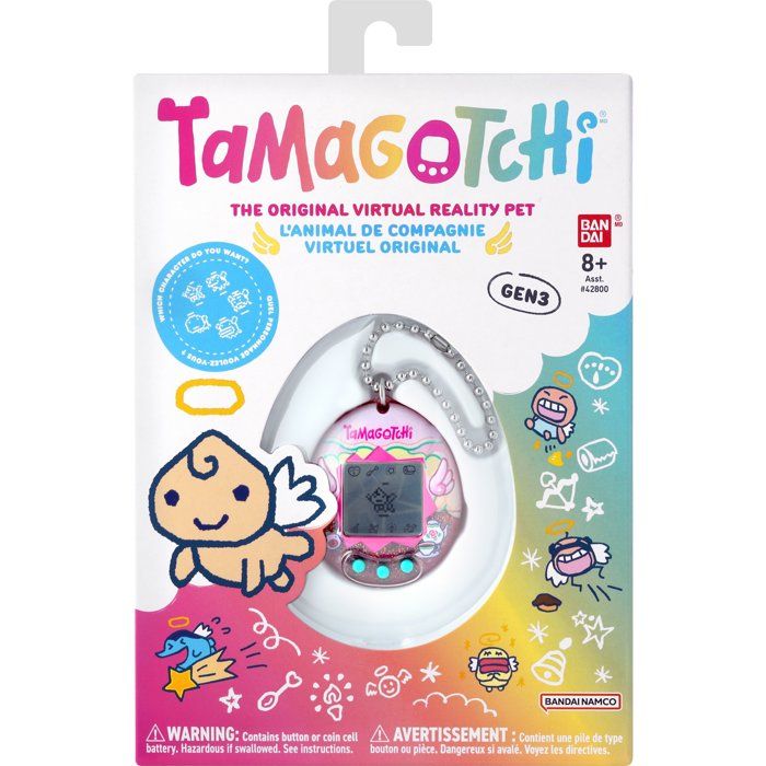 Tamagotchi - BANDAI - Tamagotchi original - Angel Teacup - Animal électronique virtuel avec écran couleur 3 boutons et jeux