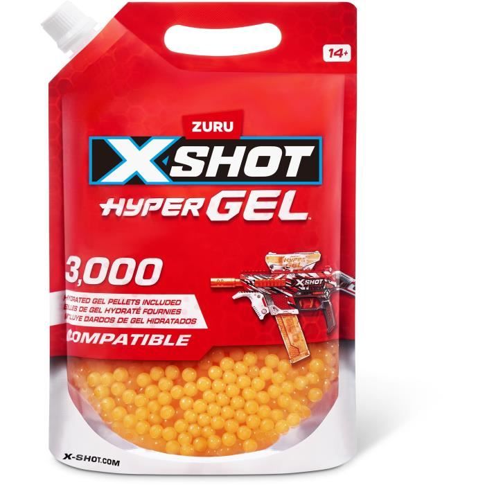 ZURU X-SHOT Hyper Gel recharge Gellet 3000 billes prêtes à l'emploi