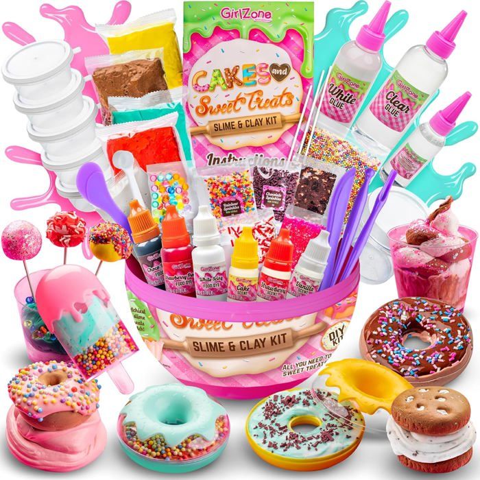 Cadeaux pour Les Filles Kit de Slime Déjà Fait Gâteaux et Friandises Oeuf Surprise Slime pour Faire Un Slime au Beurre Crunchy Kit