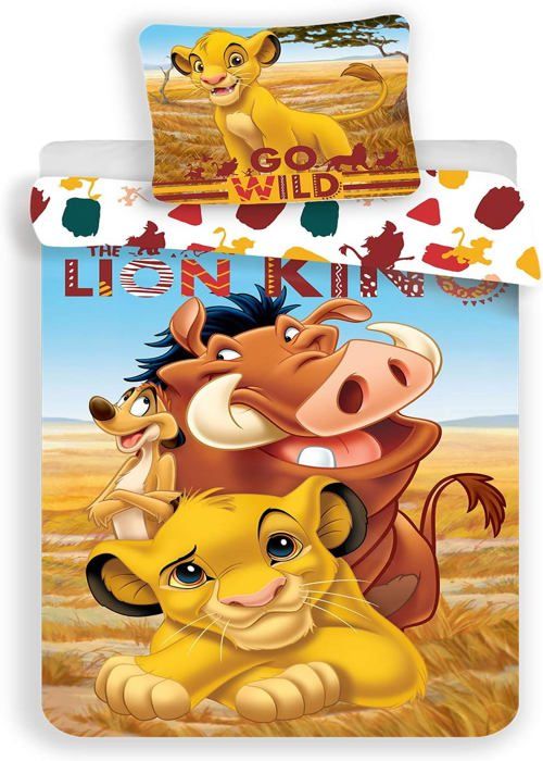Parure lit Housse de couette Disney Le Roi Lion pour enfants 100x135cm réversible