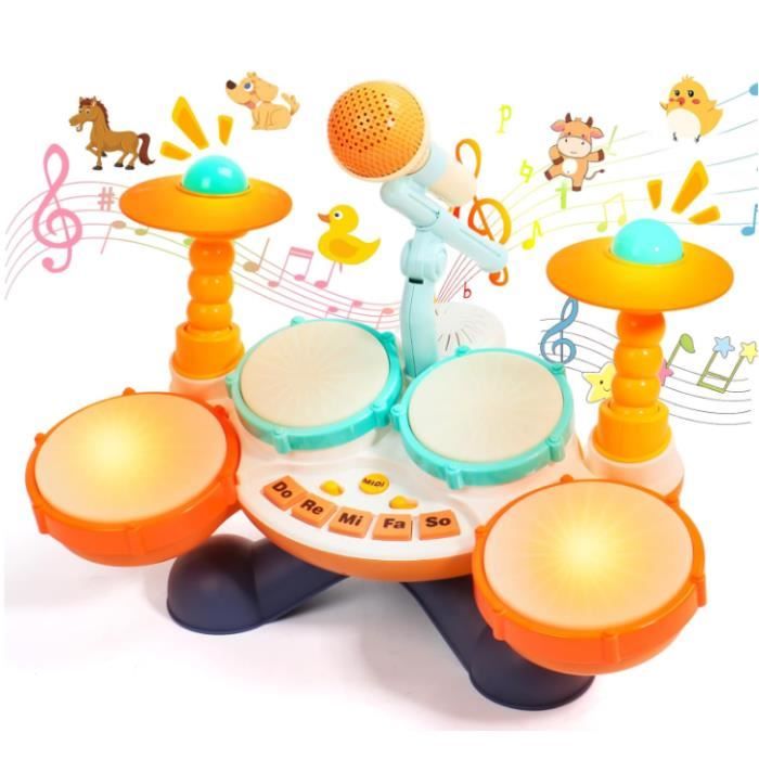 Batterie Jouet Bebe 1an-Instruments de Musique Enfants Tambour Enfant Jouet1 2an Jeux Cadeau Paques Enfant 1 2Ans Bébé Fille garçon