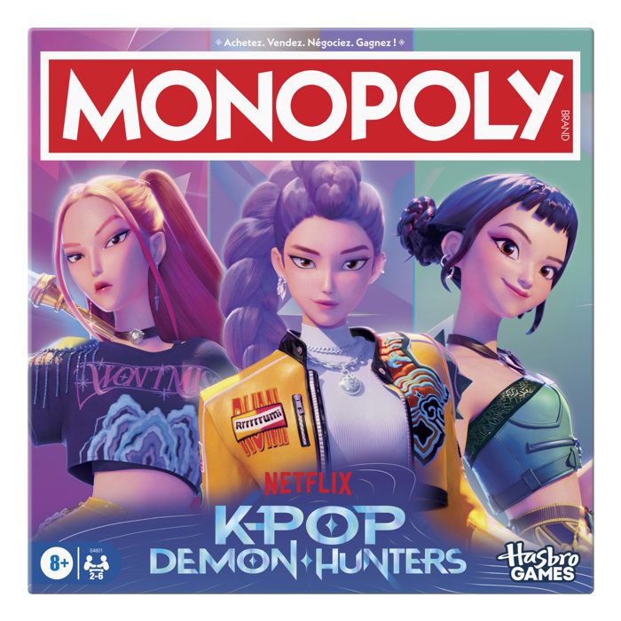 Monopoly Kpop Demon Hunters Jeu de société familial Cadeaux amusants pour enfants De 2 à 6 Joueurs Version française dès 8 ans