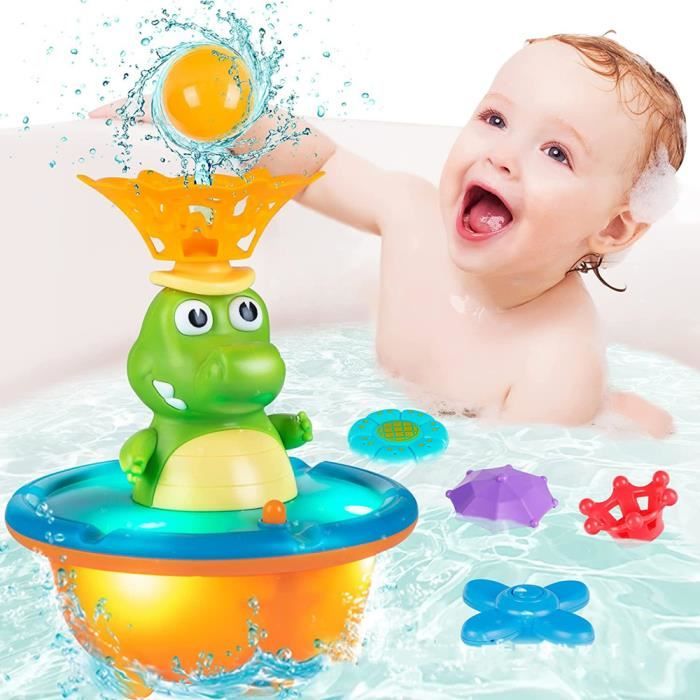 Jouet de Bain - Crocodile - 5 Pulvérisateurs - Lumineux - ABS - Éducatif
