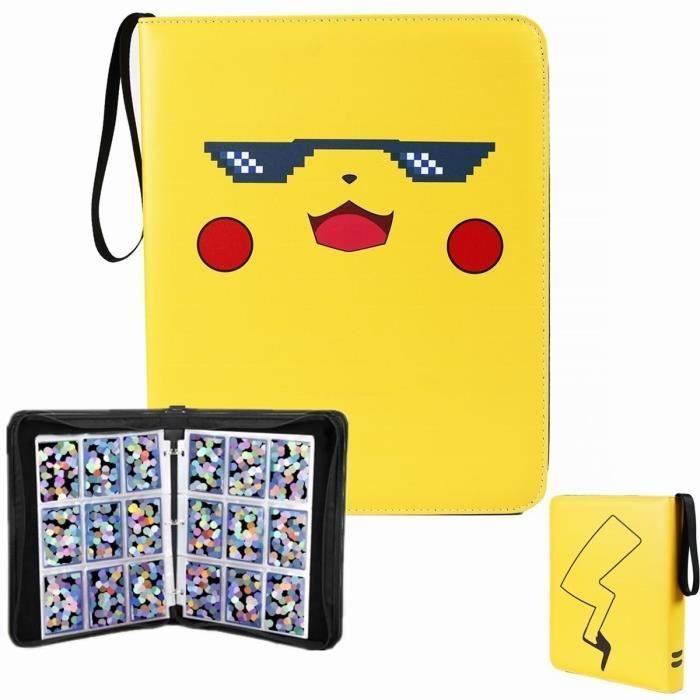 Classeur pour Cartes à Collectionner - KENLUMO - Jaune - 720 cartes - Reliure en cuir PU imperméable
