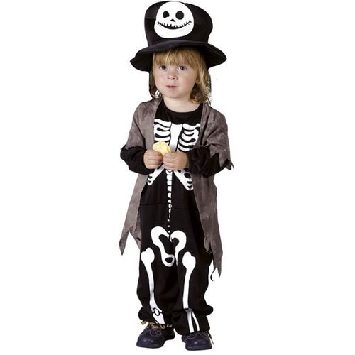 Costume enfant Halloween 3/4 ans en squelette noir et blanc (x1) REF/82167