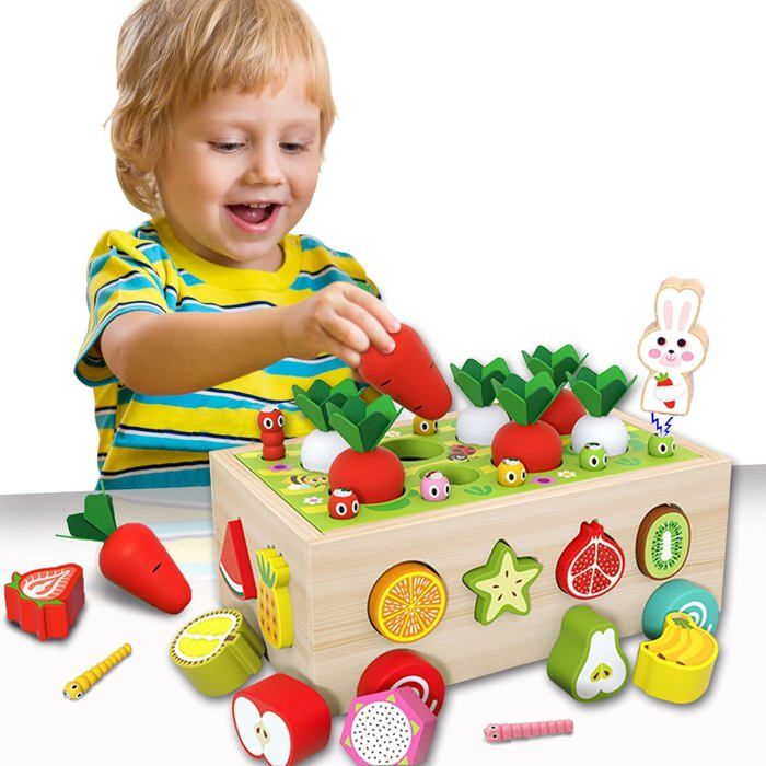 Jouets éducatifs Montessori - Jouets magnétiques à empiler et à trier - Convient aux enfants de 18 mois et plus - Ideal Toys